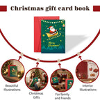 3Pc Gold Christmas patterns Gift Card Book with Envelopes Gifts