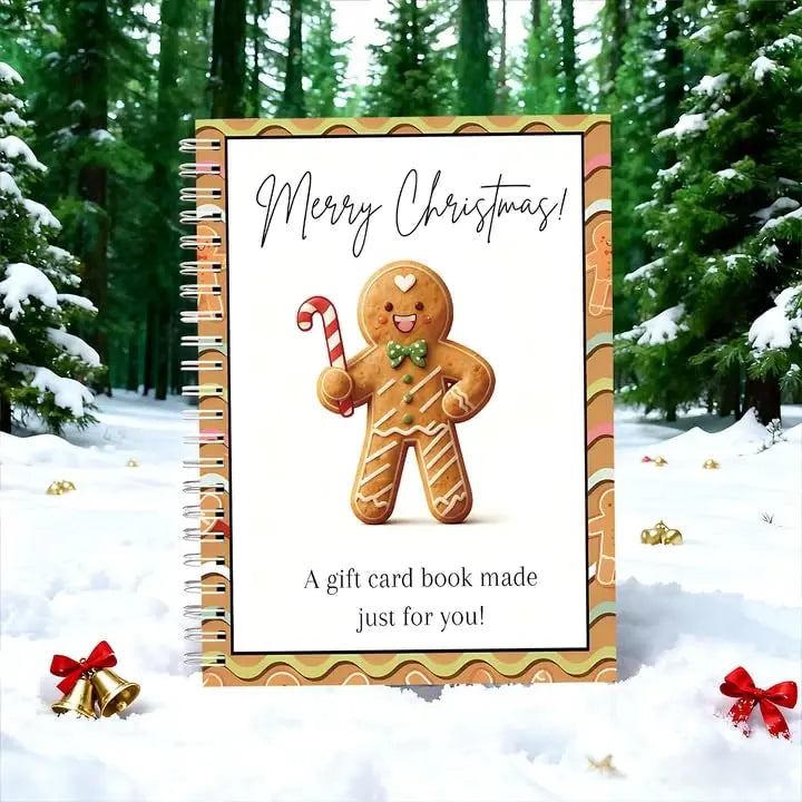 Christmas gingerbread man pattern Gift Card Book