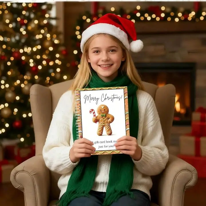 Christmas gingerbread man pattern Gift Card Book