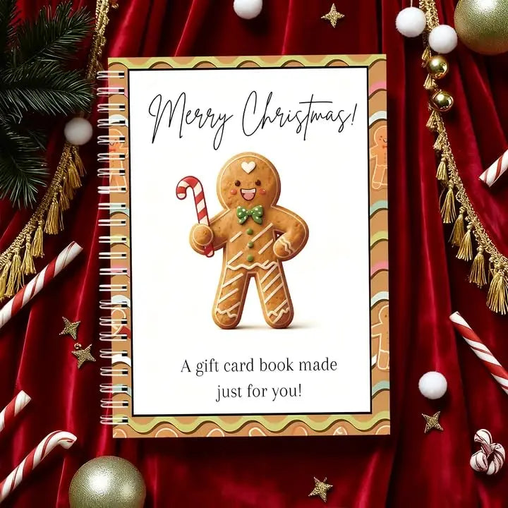 Christmas gingerbread man pattern Gift Card Book