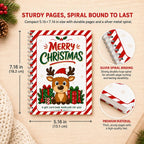 Christmas reindeer and stripe pattern Gift Card Book