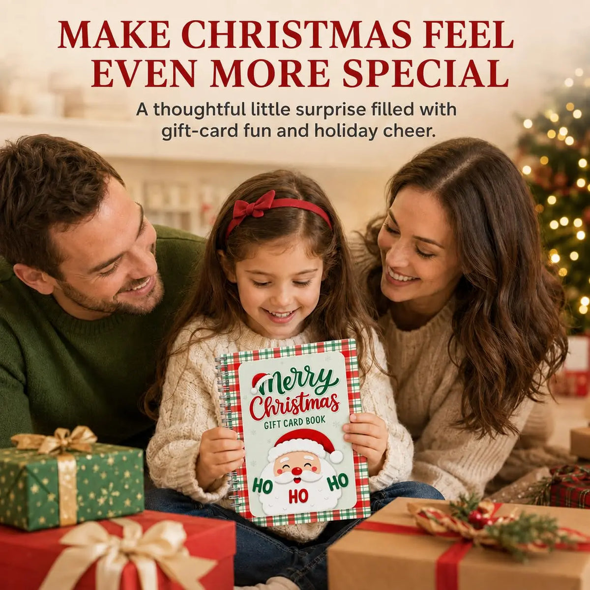 Merry Christmas Gift Card Book For Teens, Christmas Gift Card Holder