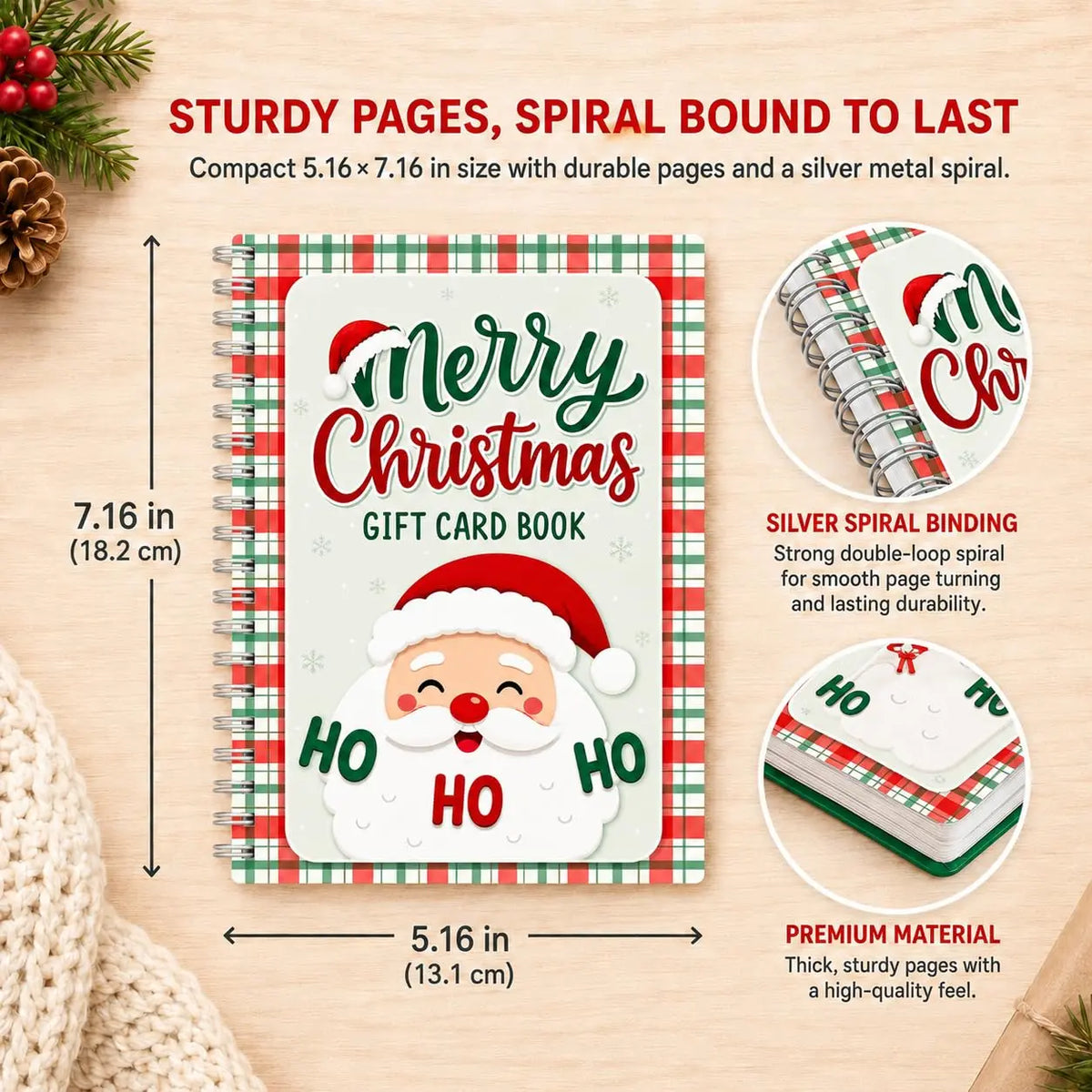Merry Christmas Gift Card Book For Teens, Christmas Gift Card Holder
