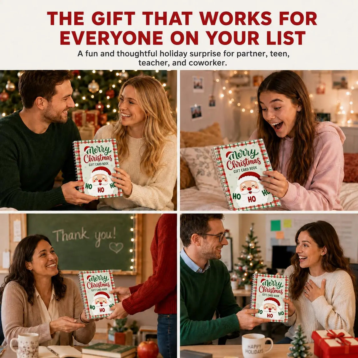 Merry Christmas Gift Card Book For Teens, Christmas Gift Card Holder