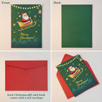 3Pc Gold Christmas patterns Gift Card Book with Envelopes Gifts