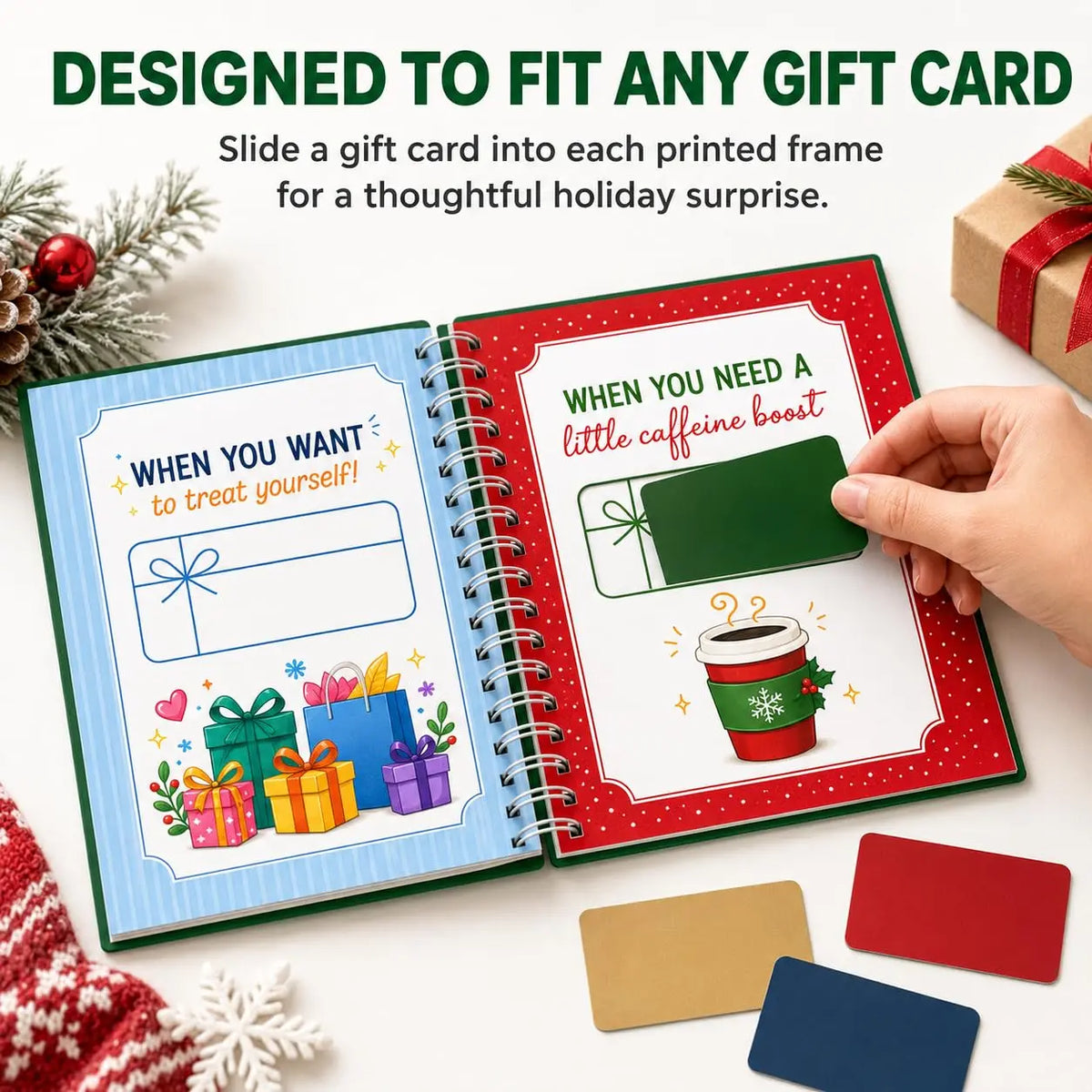 Tree Merry Christmas Gift Card Book For Teens, Christmas Gift Card Holder