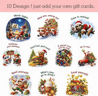 Christmas reindeer and sleigh pattern Gift Card Book