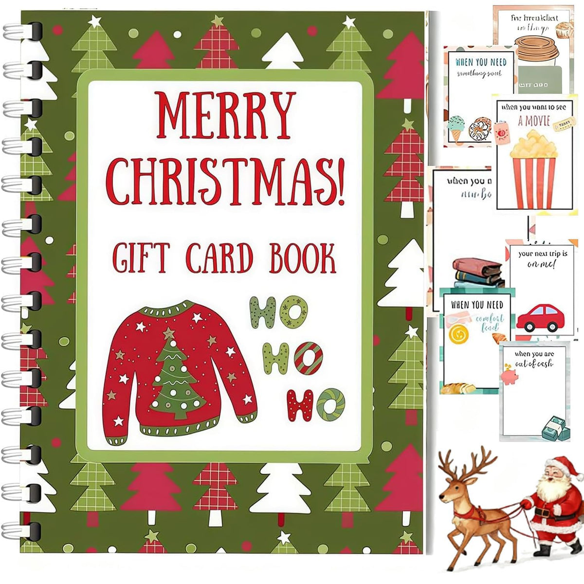 Christmas sweater and Christmas tree patterns Gift Card Book