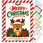 Christmas reindeer and stripe pattern Gift Card Book