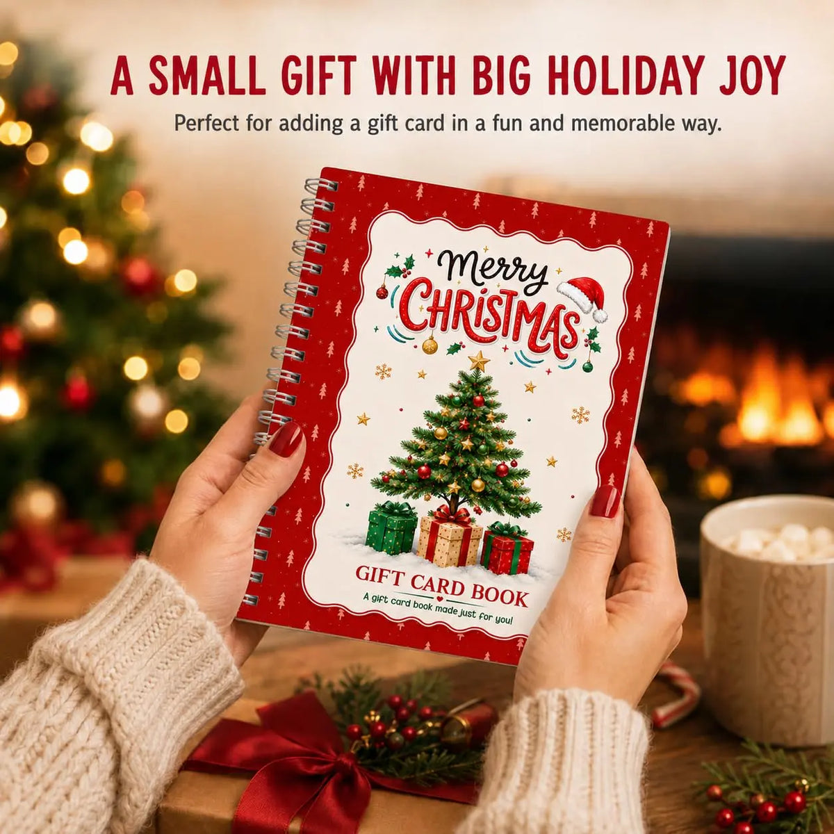 Tree Merry Christmas Gift Card Book For Teens, Christmas Gift Card Holder