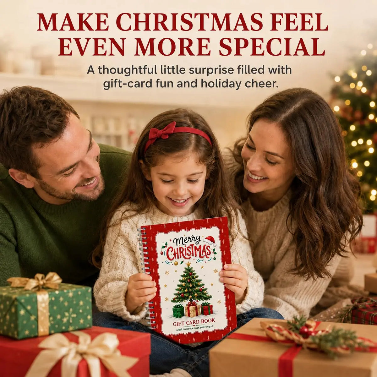 Tree Merry Christmas Gift Card Book For Teens, Christmas Gift Card Holder