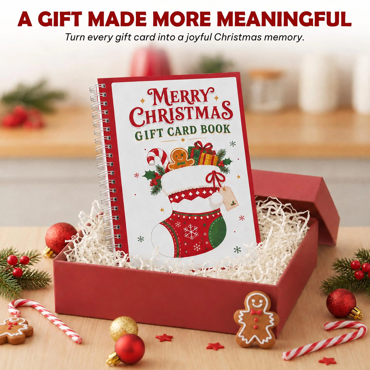 Christmas stocking and gingerbread man patterns gift card book