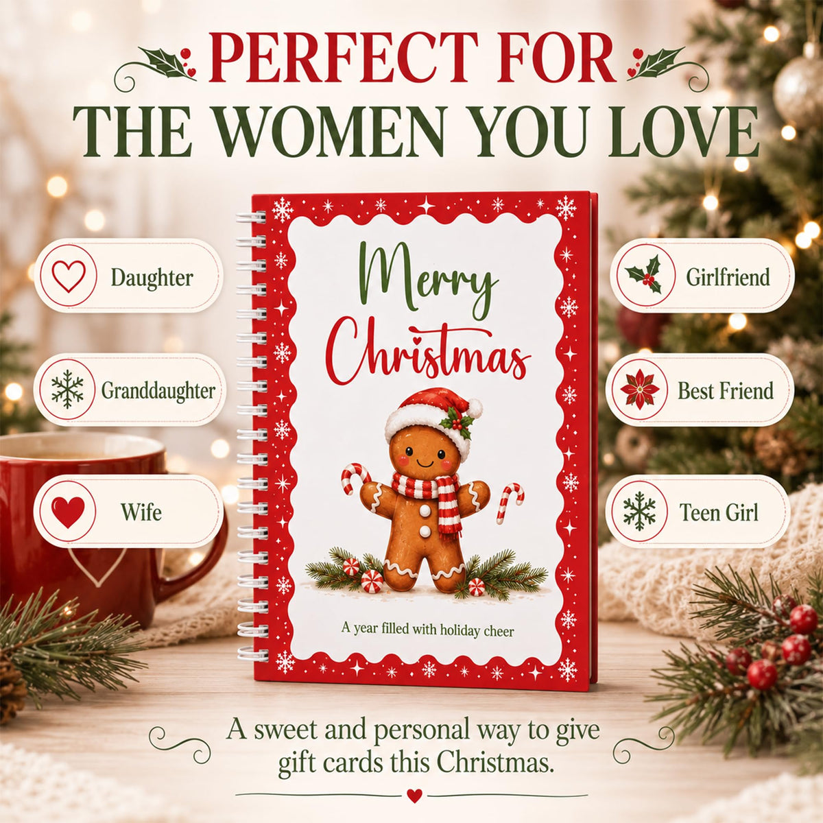 Christmas Gift Card Book for Adults, Stocking Stuffer for Teens