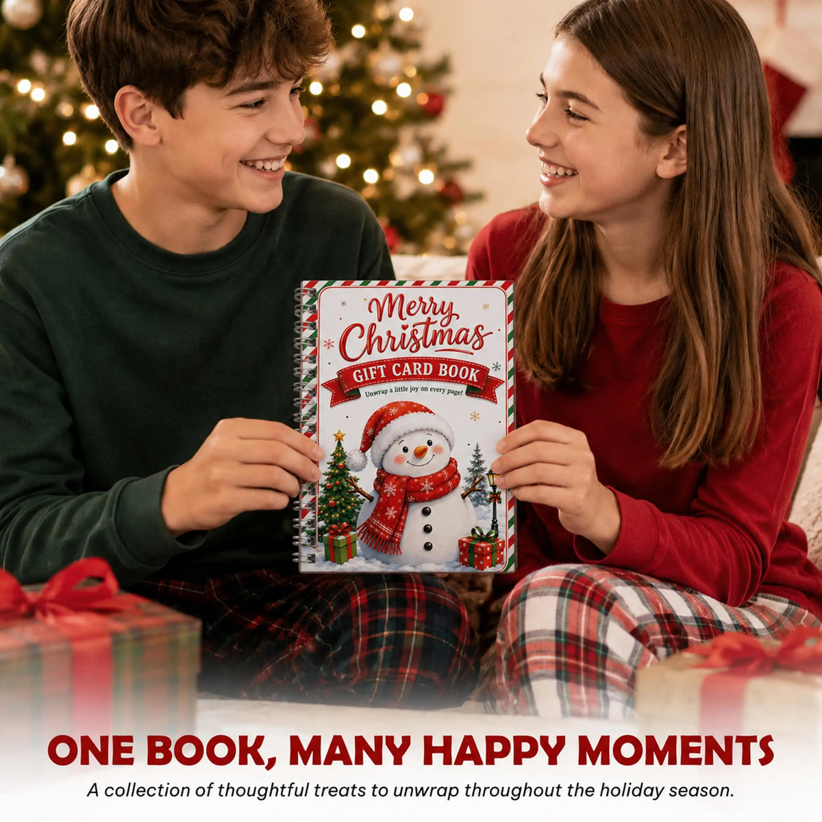 Merry Christmas Gift Card Book For Teens, Adults, 24 Pages Gift Card Holder
