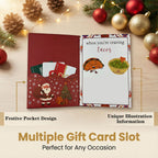 3Pc Gold Christmas patterns Gift Card Book with Envelopes Gifts