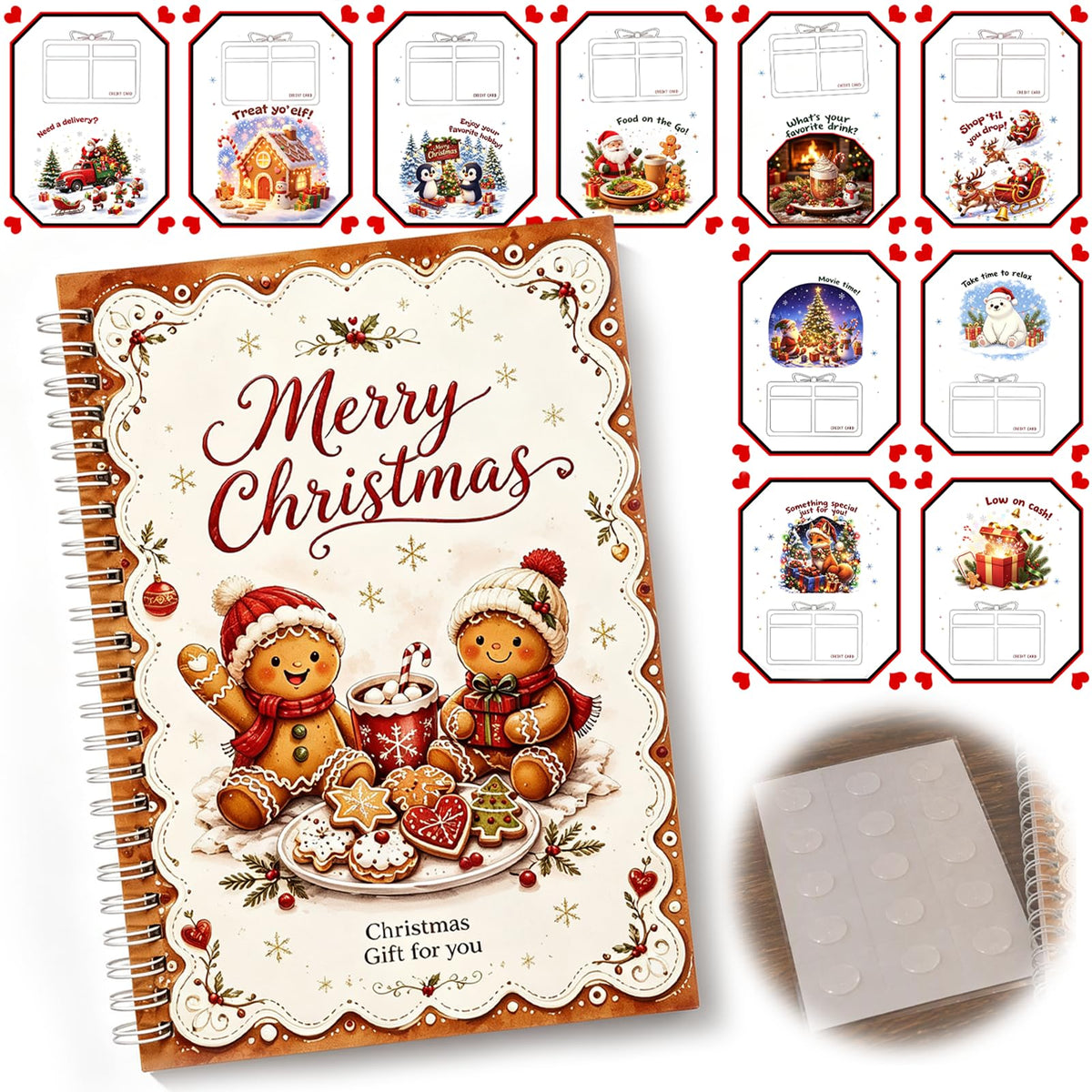 Christmas Gift Card Book,Merry Christmas Gift Card Booklet for Adults Teens