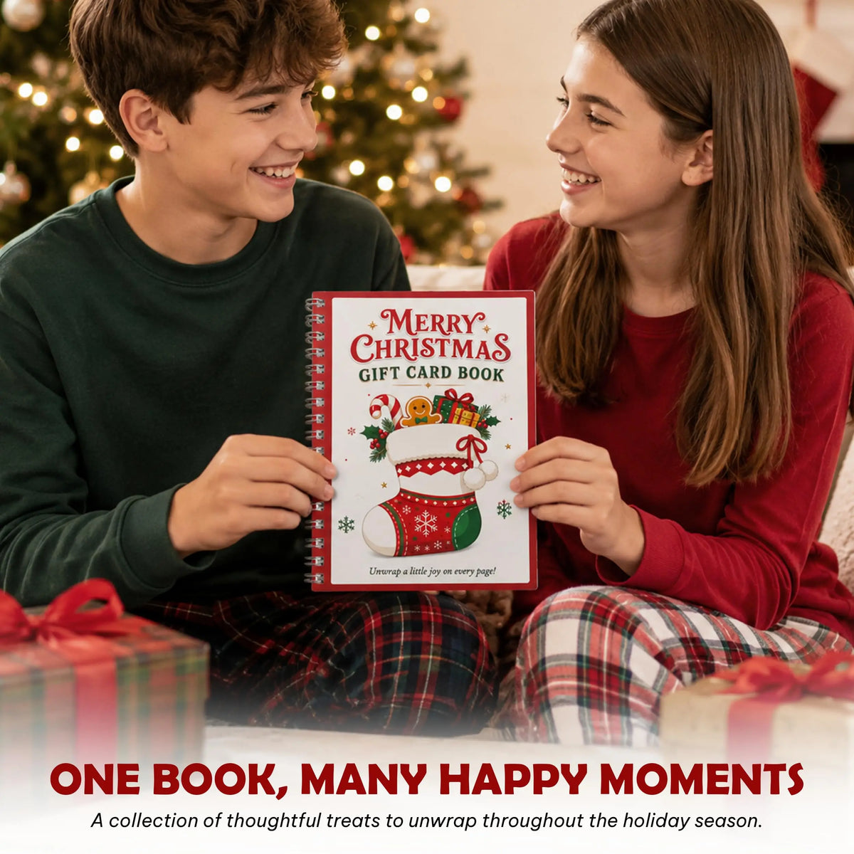 Christmas stocking and gingerbread man patterns gift card book