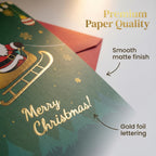 3Pc Gold Christmas patterns Gift Card Book with Envelopes Gifts