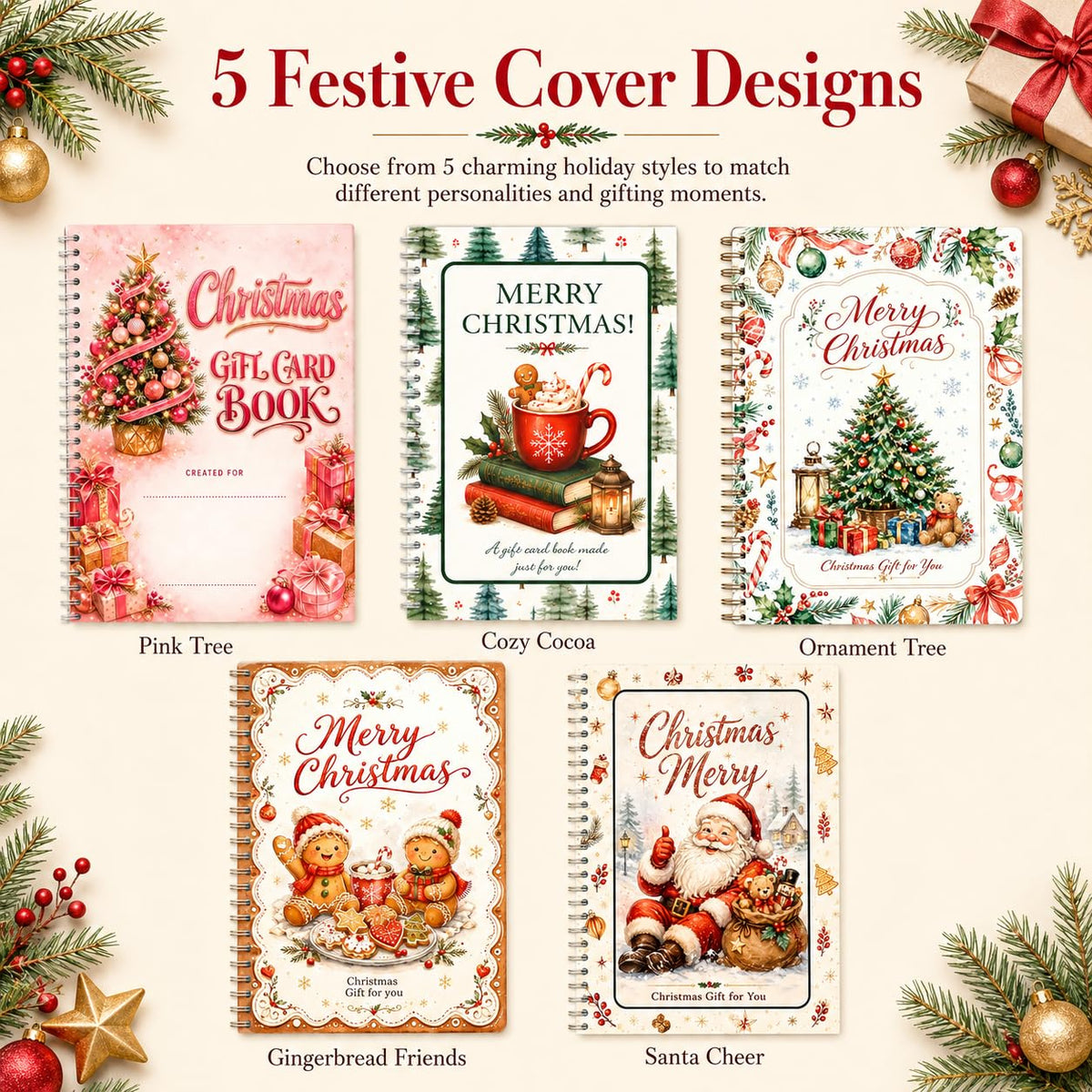 Christmas mug and book patterns Gift Card Book