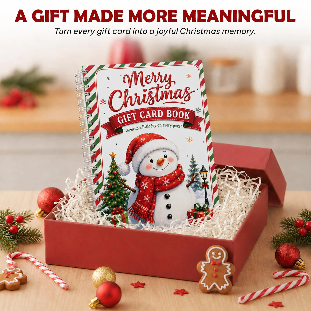 Merry Christmas Gift Card Book For Teens, Adults, 24 Pages Gift Card Holder