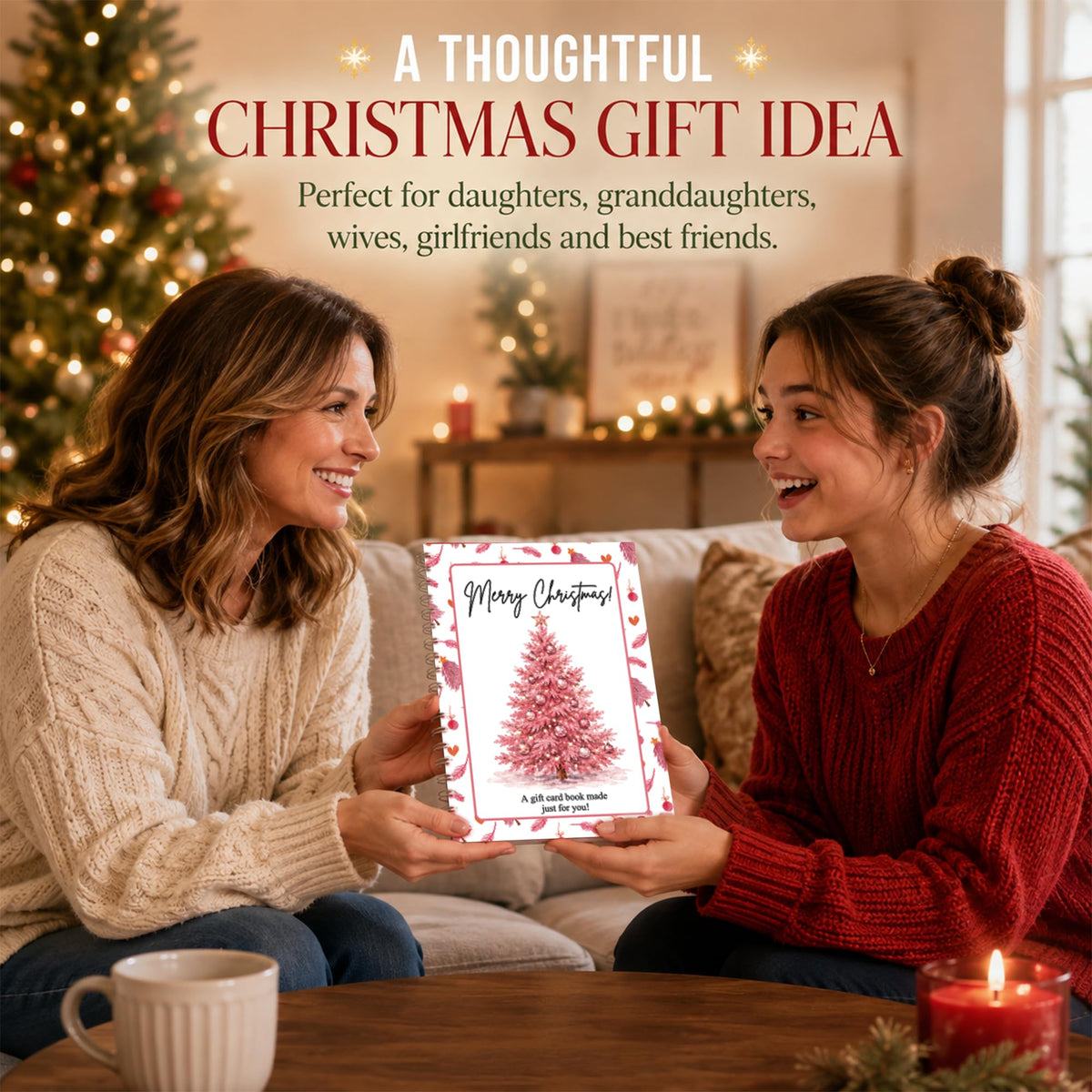 Christmas Gift Card Book for Adults, Teens & Kids, Money Holder for Cash