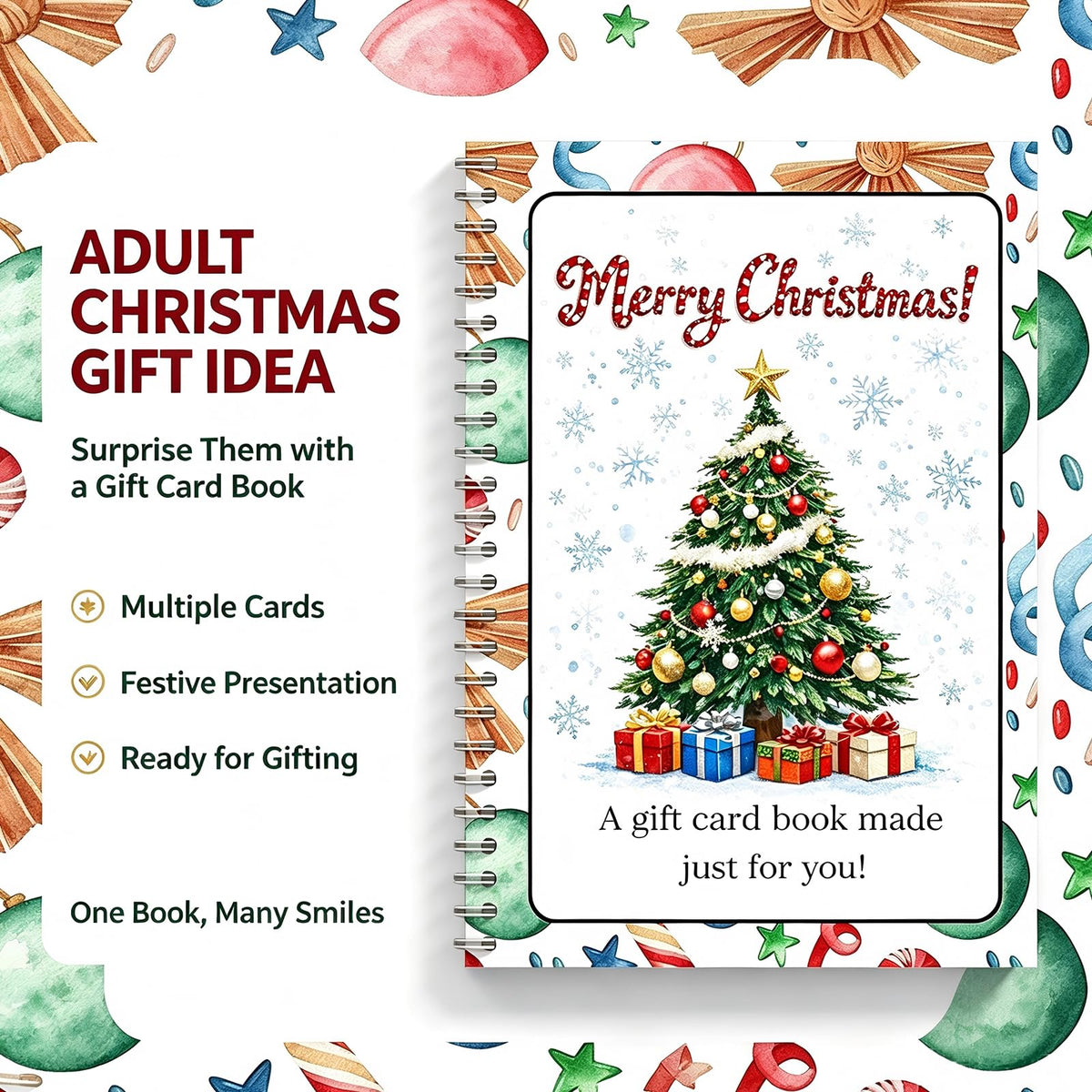 Merry Christmas Letter Christmas Tree Pattern Christmas Gift Card Book