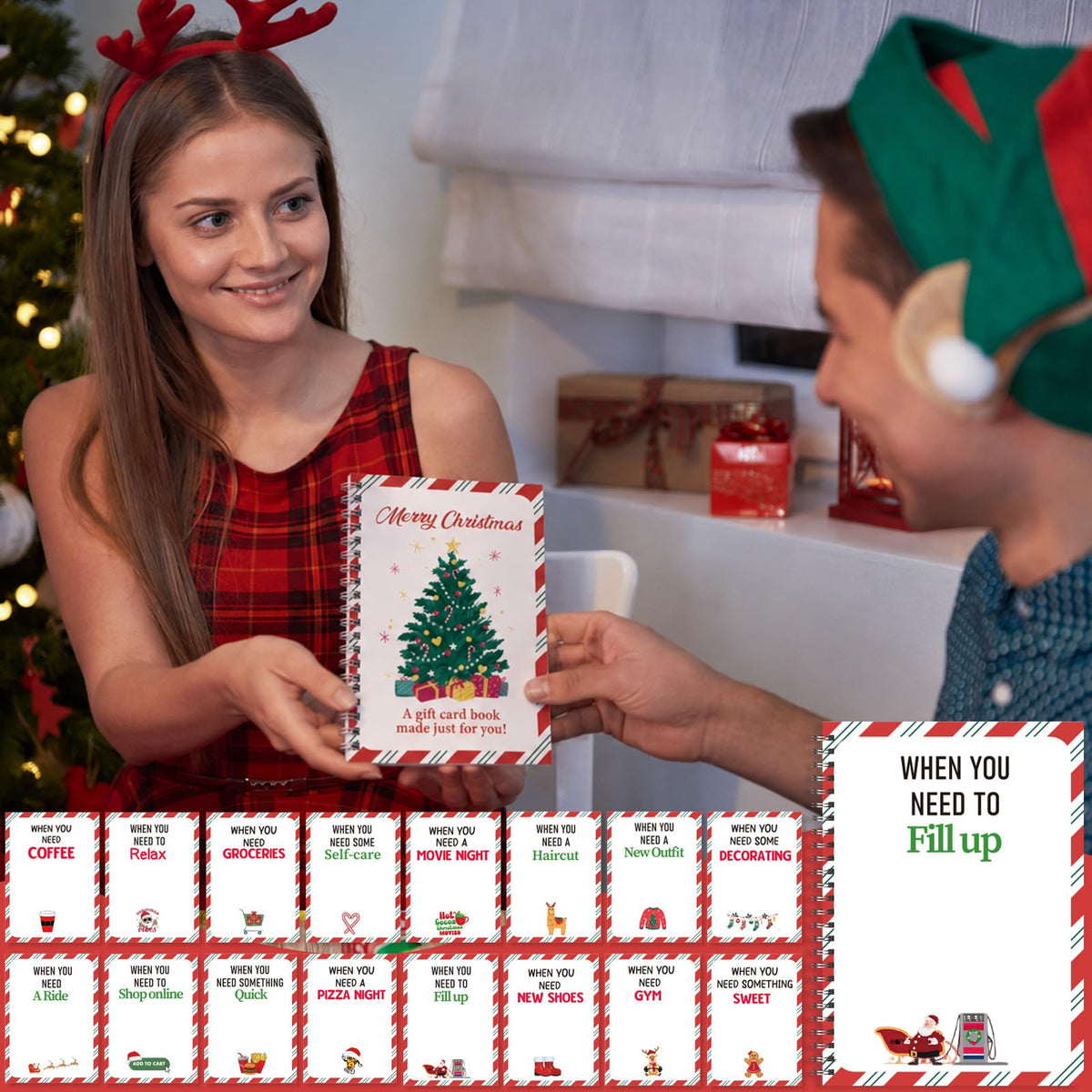 7×5inch Christmas Gift Card Book for Teens Adults Xmas Gift Card Holder