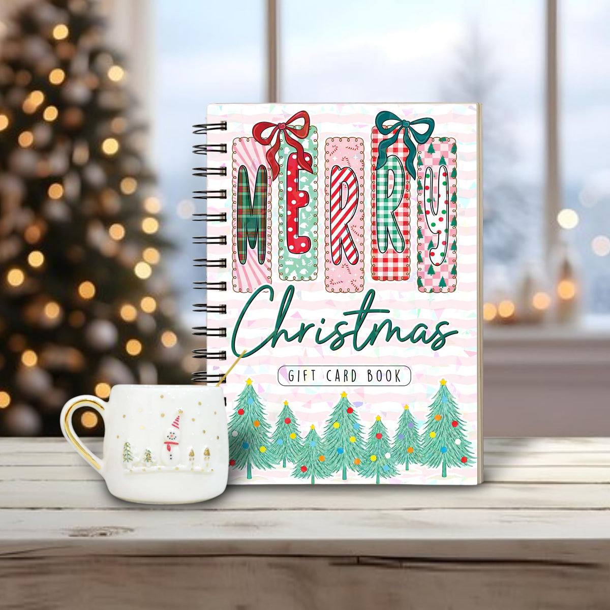 Merry Christmas Gift Card Book (5x7 in), Hologram Cover, 20 Gift Card Pages