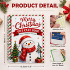 Merry Christmas Gift Card Book For Teens, Adults, 24 Pages Gift Card Holder