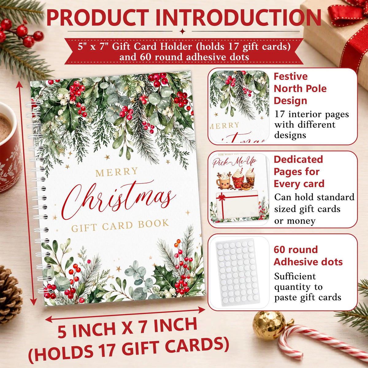 Merry Christmas Gift Card Book, Holiday Gift Card Book for Teens Adults