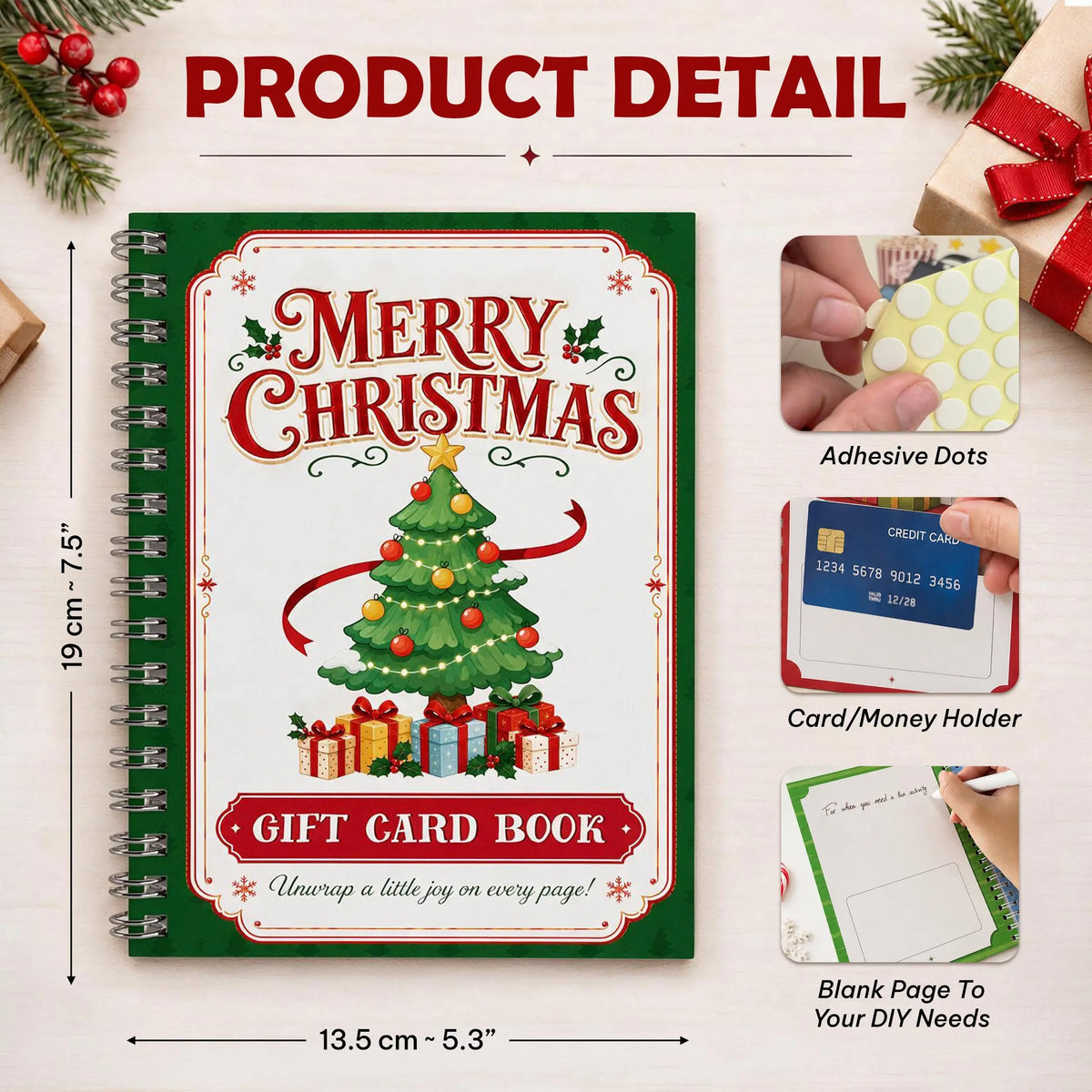 Christmas Gift Card Holder Book - Merry Christmas Gift Card Book For Teens