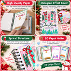 Merry Christmas Gift Card Book (5x7 in), Hologram Cover, 20 Gift Card Pages