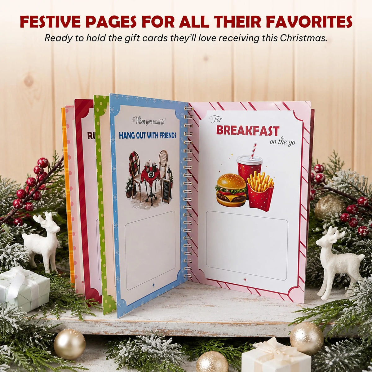 Christmas stocking and gingerbread man patterns gift card book