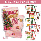 Hlolly Jolly Pink Christmas Gift Card Book for Teen, Adults, Kids