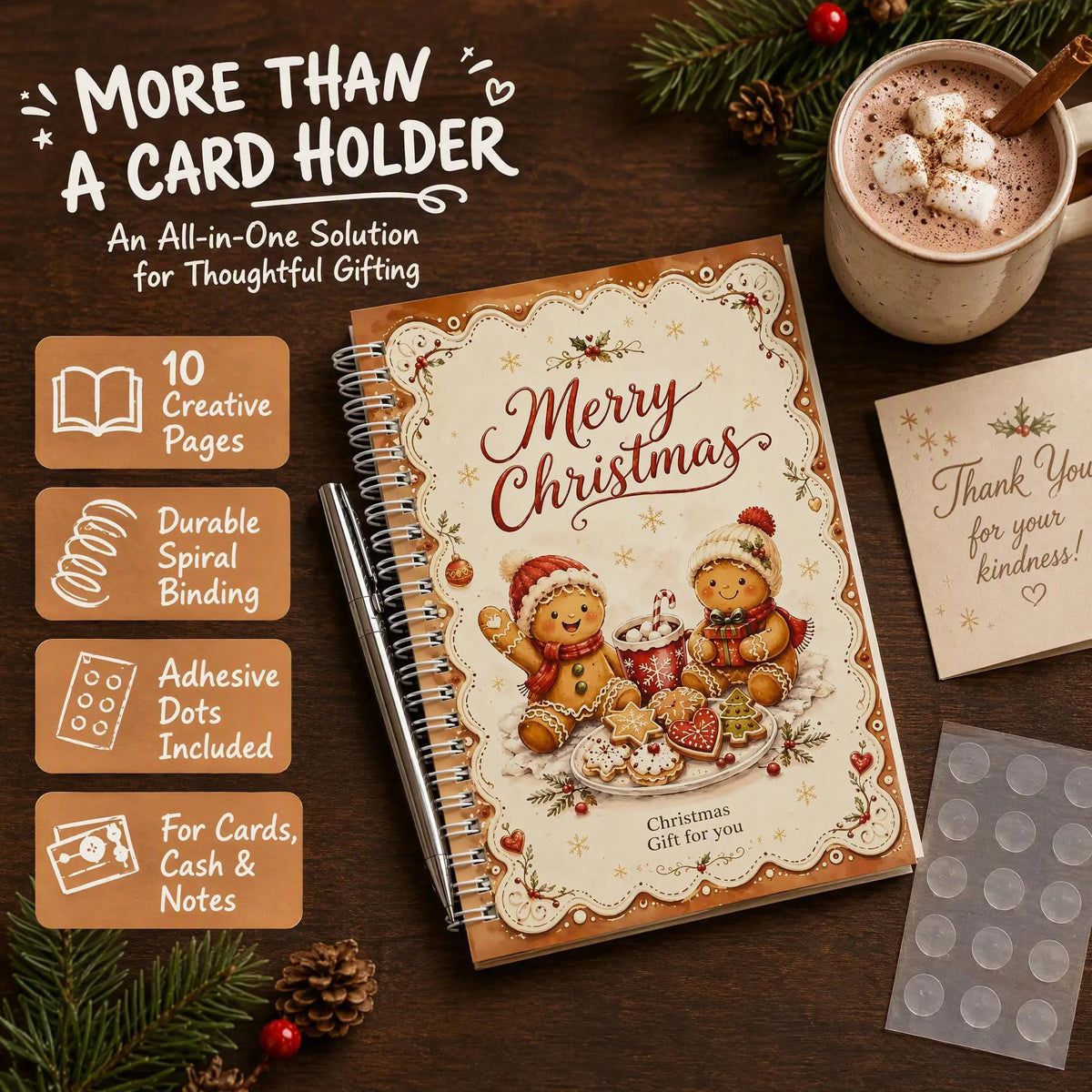 Christmas Gift Card Book,Merry Christmas Gift Card Booklet for Adults Teens