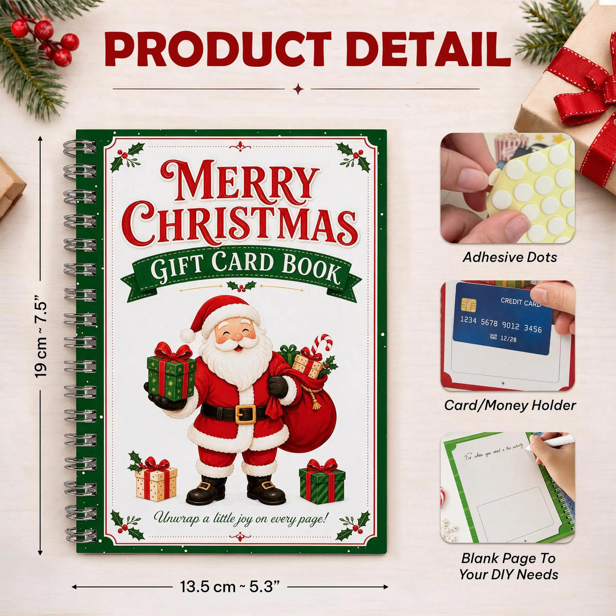 Christmas Gift Card Holder Book, Christmas Gift Card Book For Teens, Adults